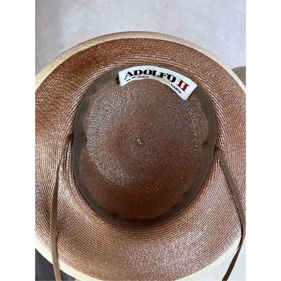 Vintage 1960s Fine Straw Hat Adolfo II of New York - Picture 9 of 9